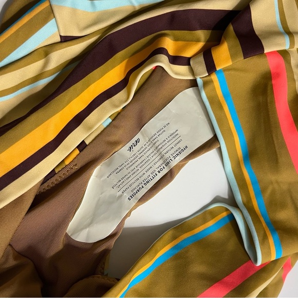 Aerie • NWT Yellow and Brown Blue Striped Bikini Bottom High Cut Cheeky - Picture 5 of 6